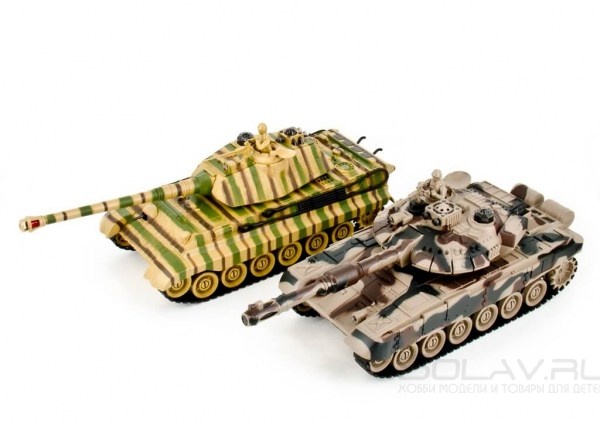 Радиоуправляемый танковый бой Русский Т90 и Немецкий KING TIGER 2.4G - ZEG-99821